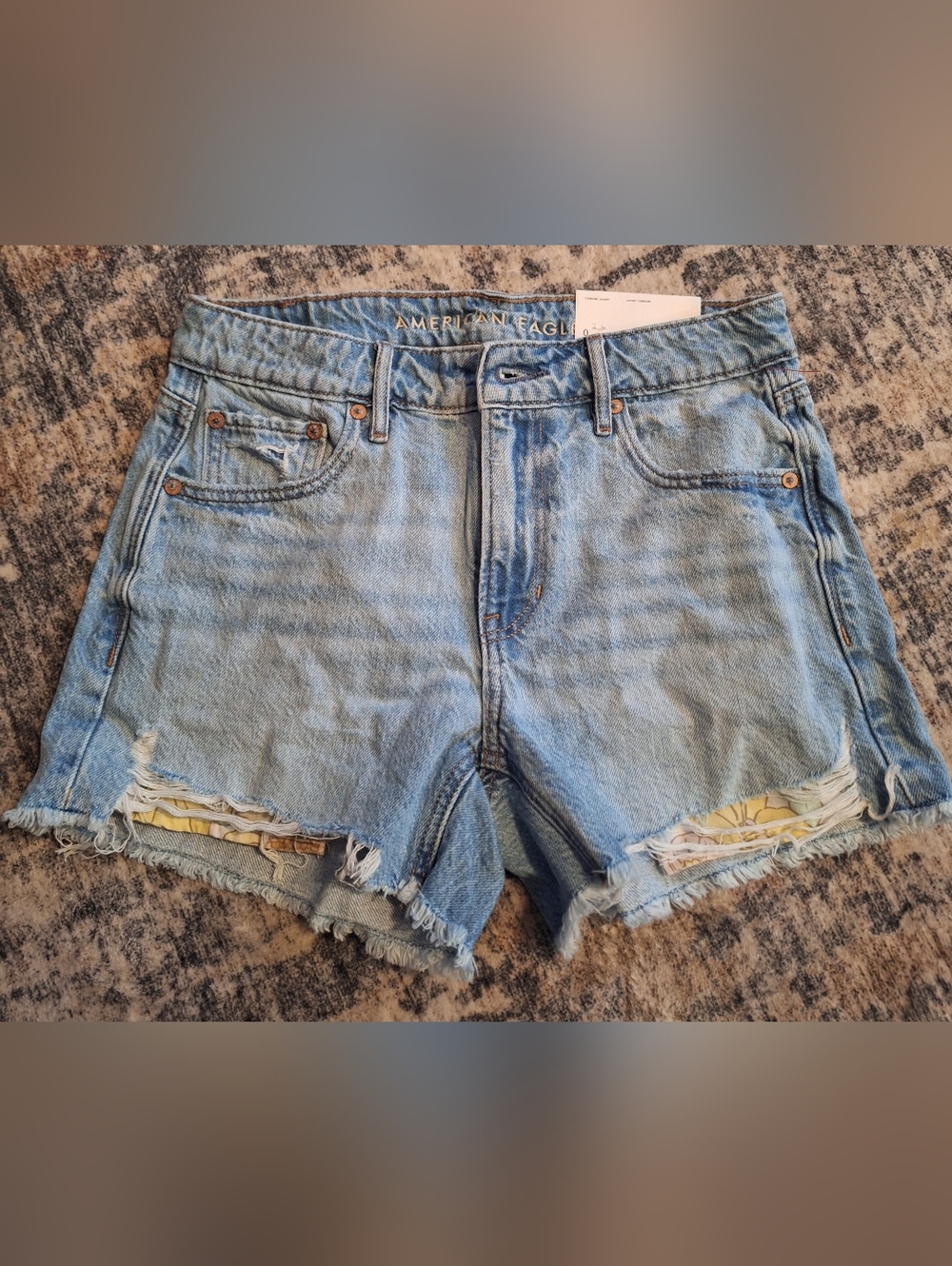 NWT American Eagle Distressed Shorts. Low Hanging Pockets.  Super Cute. Sz 0